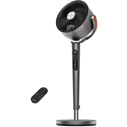 Large Fan for Bedroom, 120° Oscillating Standing Fan, 85ft Air Circulator With Remote, DC Motor Quiet Floor Fans, Adjustable Height, 12 Speeds, 5 Modes, 12H Timer